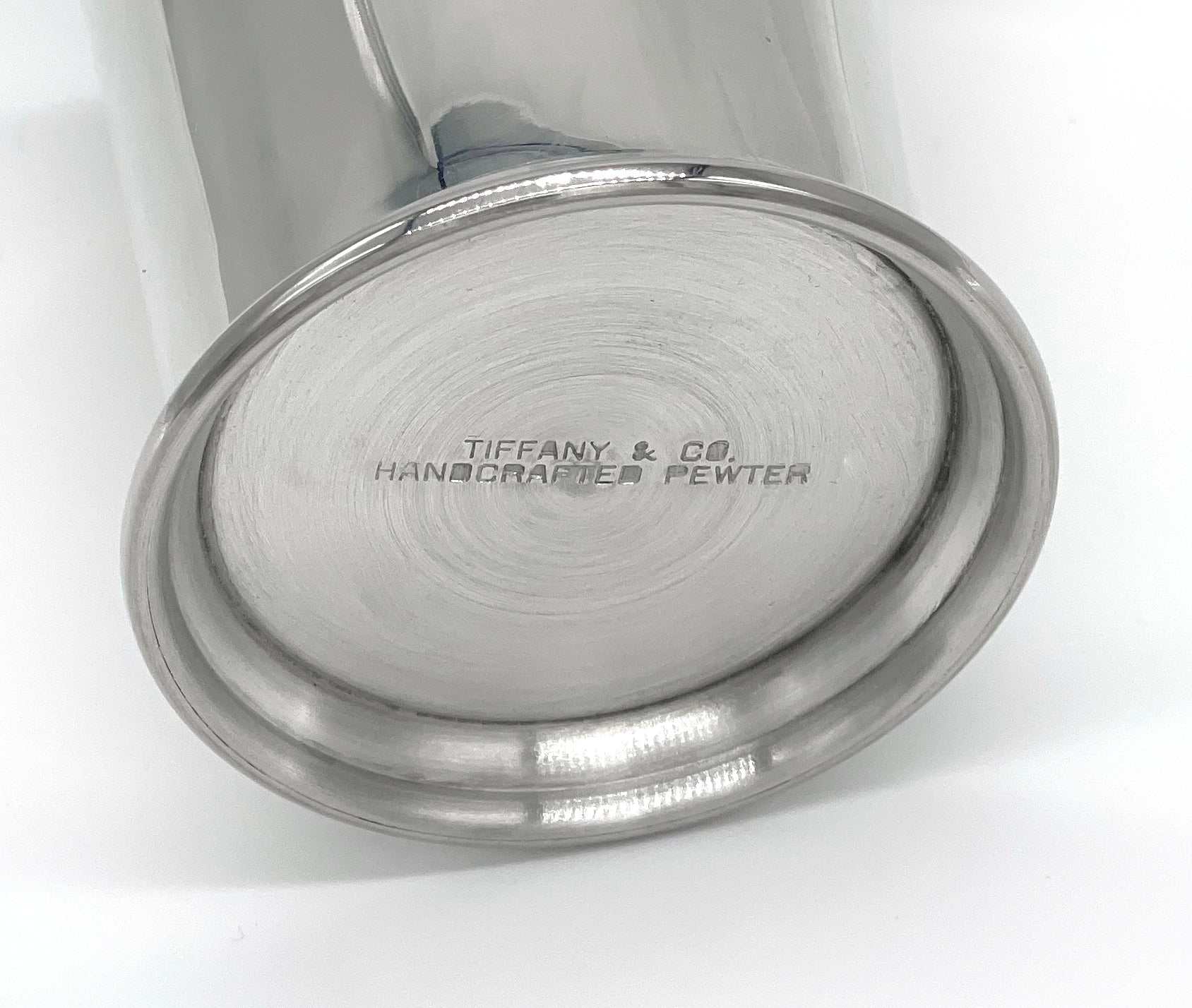 Tiffany & Co Pewter Cup Handcrafted Malden Mills w/Pouch Vintage
