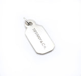 Tiffany Co. Diamond Luggage Tag Charm Sterling Silver 925