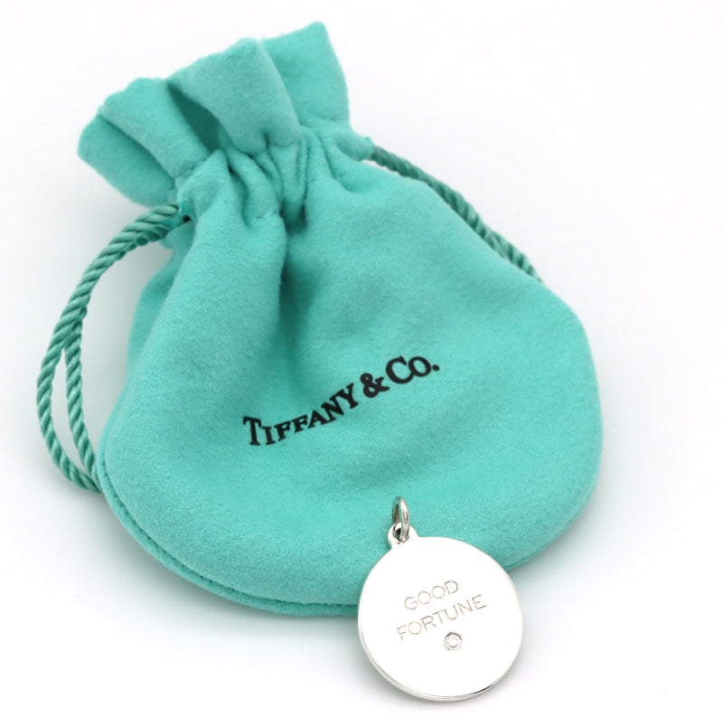 Tiffany & Co. Good Fortune Diamond Round Charm For Pendant Necklace