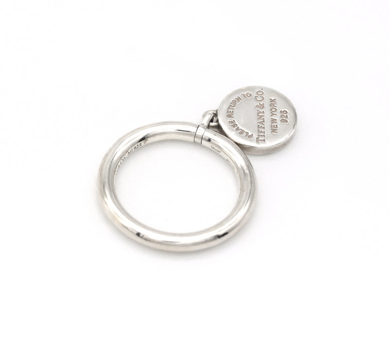 Tiffany Co Sterling Silver Return To Tiffany Dangle Round Charm Ring