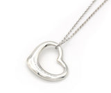 TIFFANY & Co. Elsa Peretti Open Heart Necklace Pendant Necklace Chain 18''