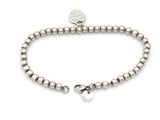 Tiffany & Co. Sterling Silver Return To Heart Tag 6.75" Bead Bracelet