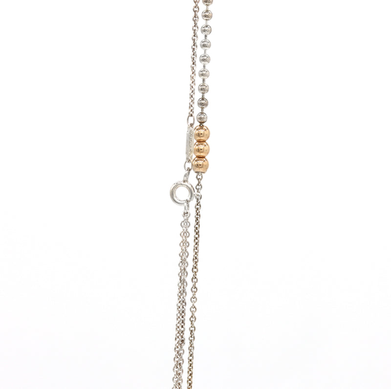 Tiffany & Co. Mixed Bead Chain 18K Gold and Sterling Silver Adjustable Necklace