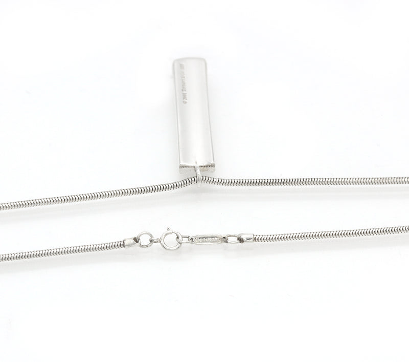 TIFFANY & CO. 1837 Bar Pendant Necklace Chain Sterling Silver 925