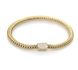 John Hardy 18K Gold Medium Diamond Pave' Bracelet, Size M