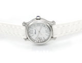 Chopard Happy Sport White Matte Dial Ladies Diamond Watch 278582-3001