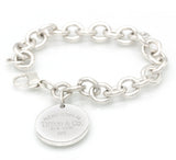 Tiffany & Co. Please Return To Sterling Silver Round Charm Bracelet