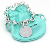 Tiffany & Co. Please Return To Sterling Silver Round Charm Bracelet