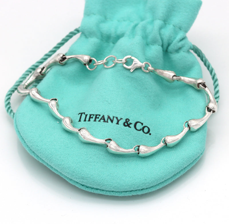 Tiffany & Co. Teardrop Bracelet Elsa Peretti Sterling Silver 7.5''