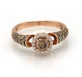 LEVIAN Chocolate Diamonds Solitaire Ring set in 14K Strawberry Gold