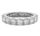 4.00 carat cushion cut Eternity Diamond Band 14K White Gold