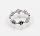 Gucci 18K White Gold Heart Love Band Ring