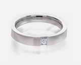 Harry Winston One Diamond Princess-cut Wedding Band in Platinum