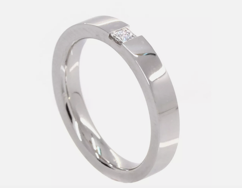 Harry Winston One Diamond Princess-cut Wedding Band in Platinum