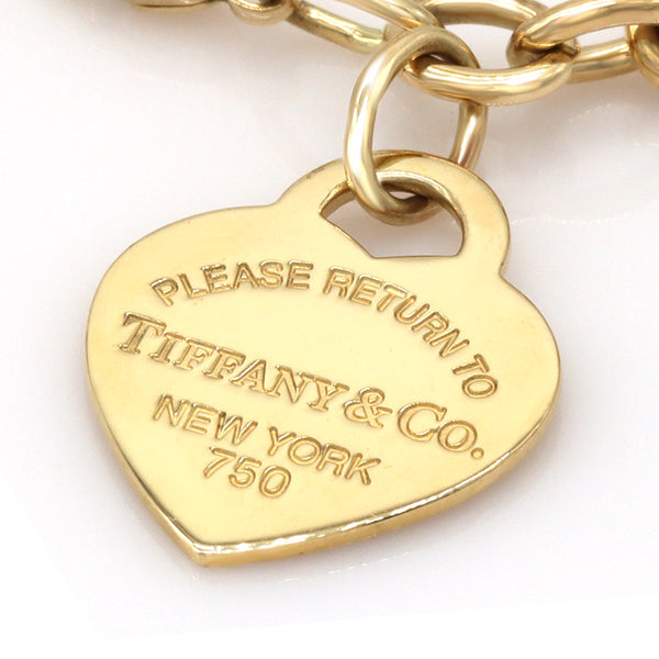 TIFFANY & Co. 18K Gold Return to Tiffany Heart Tag Charm Bracelet