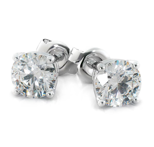 3.00 ctw Round Brilliant Diamond Studs Earrings Set In 14k White Gold