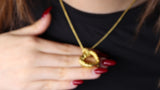 David Yurman 18K Yellow Gold Cable Heart Pendant Box Chain Necklace 16"