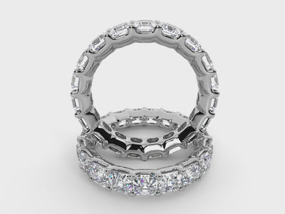 Video showcasing the 14K white gold Asscher-cut lab-grown diamond eternity band and open gallery
