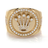 1.37 ct. tw. Round Diamond Mens's Crown Ring in 14k Gold