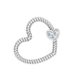 1/4 ct Diamond Open Heart Pendant in 14K White Gold - simonbjewels.co