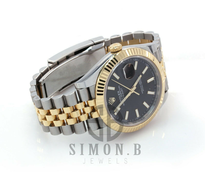 Rolex Datejust 41 Yellow Gold/Steel Black Index Dial Jubilee Bracelet 126333 - simonbjewels.co