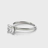 1.50 ct tw Round cut Diamond Solitaire Engagement Ring Setting  In 14k White Gold