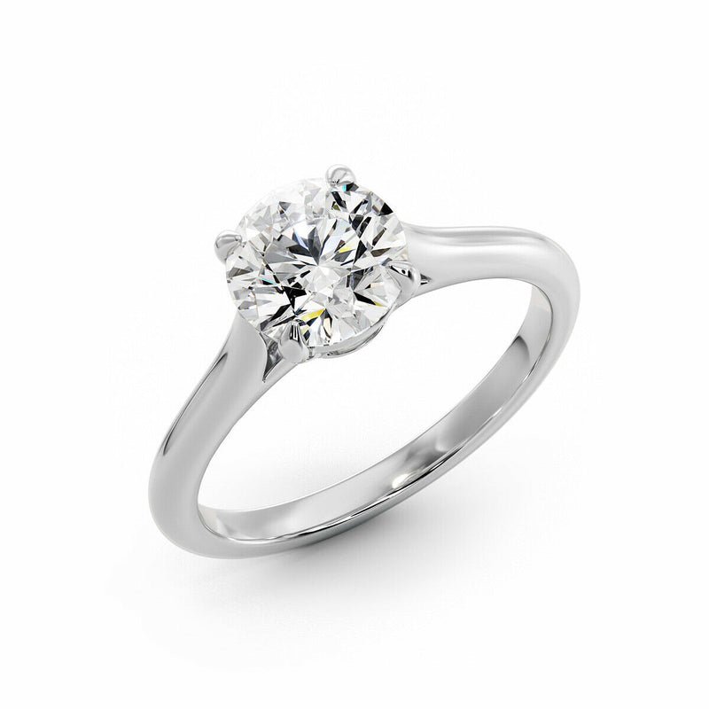 1.50CT. Solitaire Round Diamond Engagement Ring in 14K White Gold Certified - simonbjewels.co