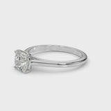 1.50 ct tw Cushion cut Diamond Solitaire Engagement Ring Setting In 14k White Gold