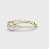 2.45 carat Round Cut Petite Micropavé Diamond Engagement Ring Setting (0.20ctw) In 14k White Gold