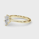 1.00ct Round cut 6-Prong Solitaire Trellis Diamond Engagement Ring Setting In 14k Gold