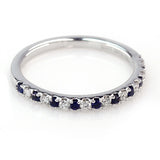 Vera Wang Love 14K White Gold Ring Diamond Blue Sapphire Wedding Band Size 7.75 - simonbjewels.co