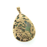 vintage ''one of a kind' 14K Yellow gold Filigree Mother of pearl Pendant ITALY - simonbjewels.co