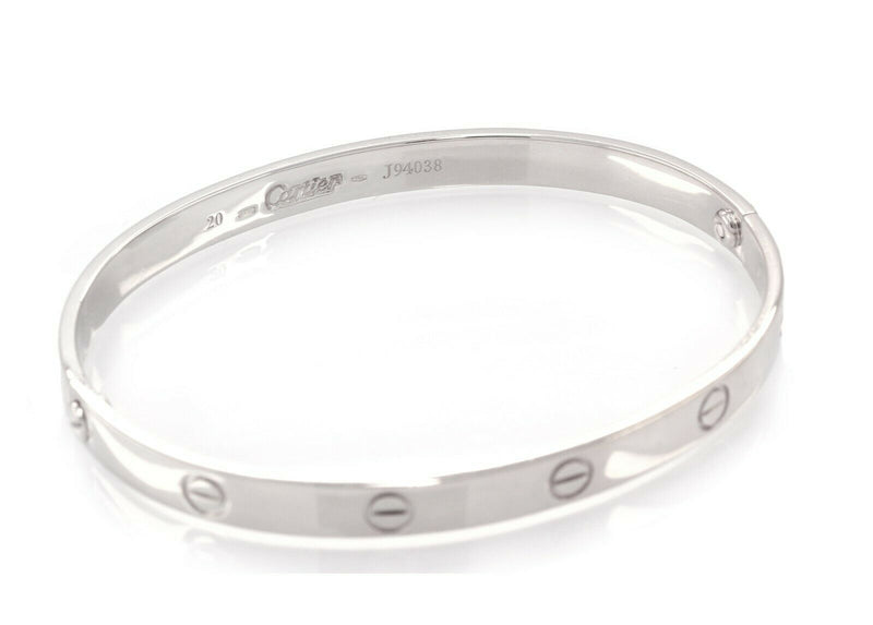 Cartier LOVE 18K White Gold Bracelet with Screwdriver Size 20 w Paper Work! - simonbjewels.co