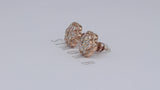 1.79 ctw Round Diamond cluster Flower Earrings in 14k Rose Gold