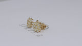 1.73ctw Round Cluster Natural Diamond Earrings in 14k Yellow Gold