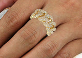 14K Yellow Gold Diamond Men's Cuban Link Ring 2.00CT 100% Natural Diamonds - simonbjewels.co