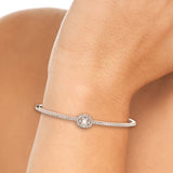 1.00ct Oval Cut Diamond Halo Hinged Bangle Bracelet (1.00ct) set in 14k Gold - simonbjewels.co