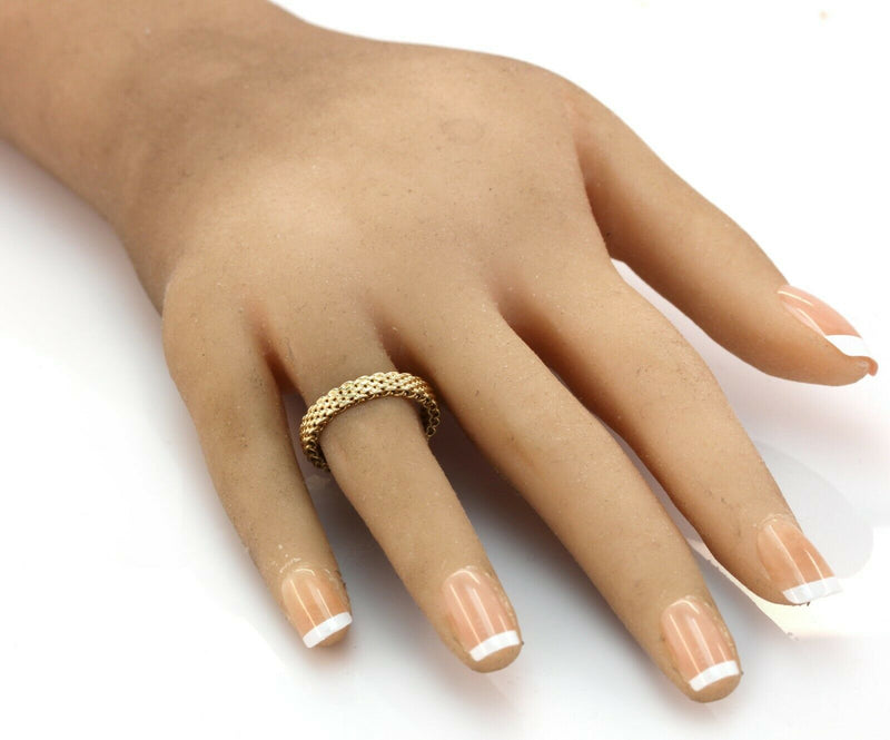 Tiffany & Co. 18k Yellow Gold Somerset Mesh Ring Size 6.5 - simonbjewels.co