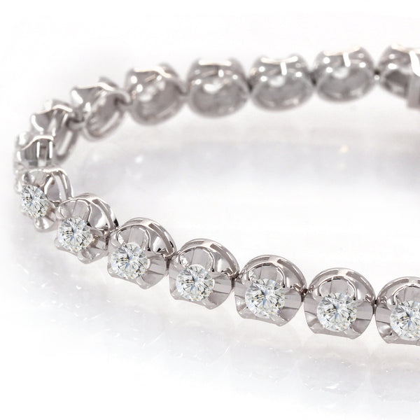 5.50 ctw Round Brilliant Diamond Eternity Tennis Bracelet in 14k White Gold - simonbjewels.co