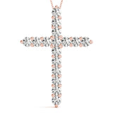 2.25 Carat Round cut Diamond Cross Religious Diamond Pendant 14K White Gold - simonbjewels.co