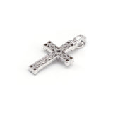 1/8 Carat F-VS Natural Diamond Cross Pendant Solid 14k White Gold - simonbjewels.co