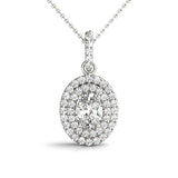 0.80 ct Oval shaped Diamond Double Halo Micropave (0.30ct) setting in 14k gold - simonbjewels.co