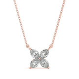 1.25 Carat Marquise cut Diamond Flower pendant Necklace in 14k Gold - simonbjewels.co