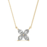 1.25 Carat Marquise cut Diamond Flower pendant Necklace in 14k Gold - simonbjewels.co