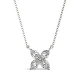 1.25 Carat Marquise cut Diamond Flower pendant Necklace in 14k Gold - simonbjewels.co