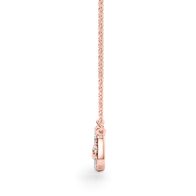0.50 Carat Micropave Round Diamond Cushion Link Pendant Necklace in 18K Rose Gold Simon B Jewels  Edit alt text
