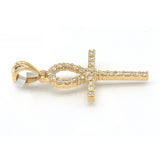 1 Carat F-VS Natural Round Diamond Cross Pendant Solid 14k Gold - simonbjewels.co