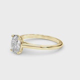 2.00ct Oval Shaped 4-Prong Solitaire Trellis Diamond Engagement Ring Setting In 14k Gold