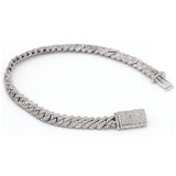 4.5 Carat F-VS Diamond Cuban Link Bracelet 21 Grams 14k White Gold - simonbjewels.co