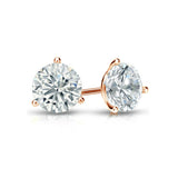 Martini Set Solitaire Studs Earrings Diamond 1.00 Ct Rose Gold - simonbjewels.co